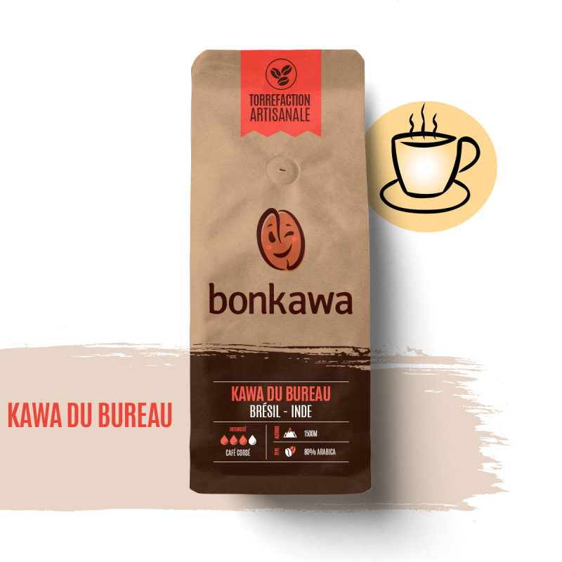 Café en grain 80% Arabica 20% Robusta Kawa du Bureau Café en grain 80% Arabica 20% Robusta Kawa du Bureau