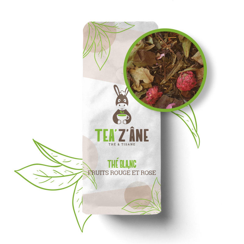 Thé blanc à la groseille, framboise et à la rose Thé blanc à la groseille, framboise et à la rose