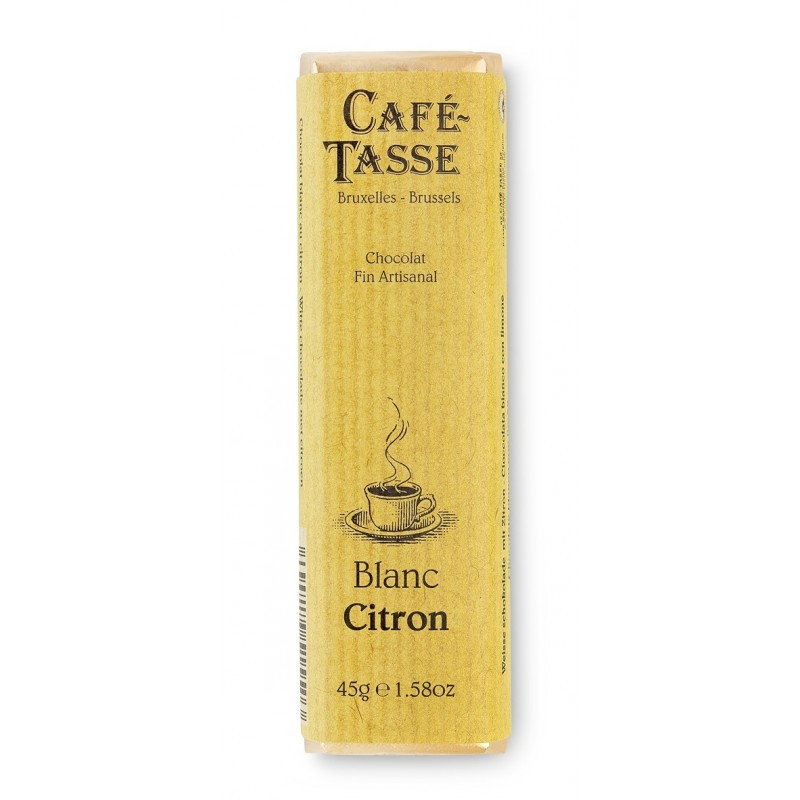 Barre de chocolat blanc au citron Café-Tasse - 45g Barre de chocolat blanc au citron Café-Tasse - 45g