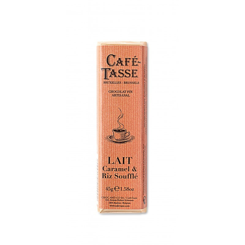 Barre de chocolat au lait caramel crunchy Café-Tasse - 45g Barre de chocolat au lait caramel crunchy Café-Tasse - 45g