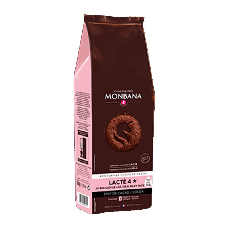Chocolat en poudre - Lacté 4 étoiles - Monbana 1kg Chocolat en poudre - Lacté 4 étoiles - Monbana 1kg